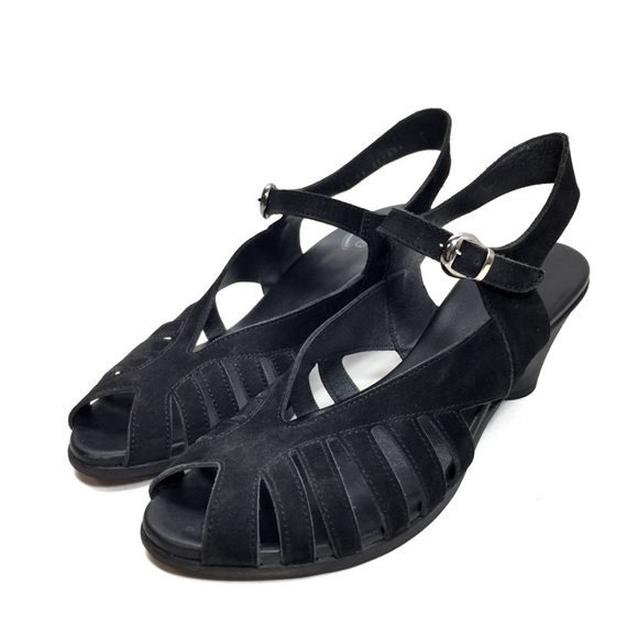 Arche Black Nubuck Strappy Heeled Sandals - Picture 2 of 12
